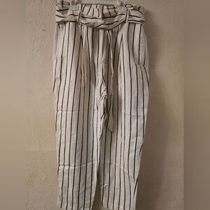 Striped Paperbag Waist Pants